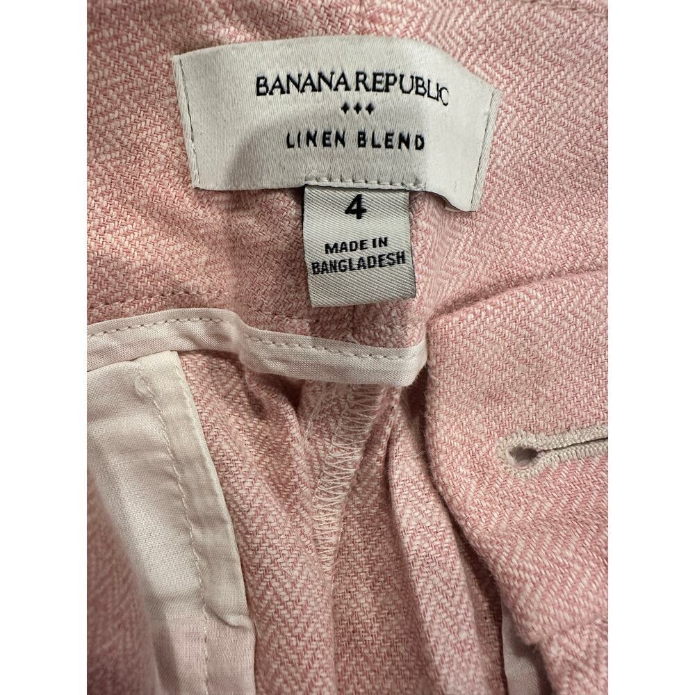 Banana Republic Linen Herringbone Pleated Pant - Picture 4 of 7